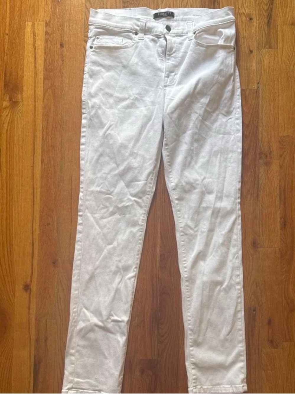 Fidelity White Stretch Jeans- Classic Everyday Style